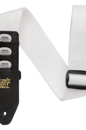 Ernie Ball P04259 Pickholder Strap White Tracolla x chitarra basso x3 plettri Ultima Occasione