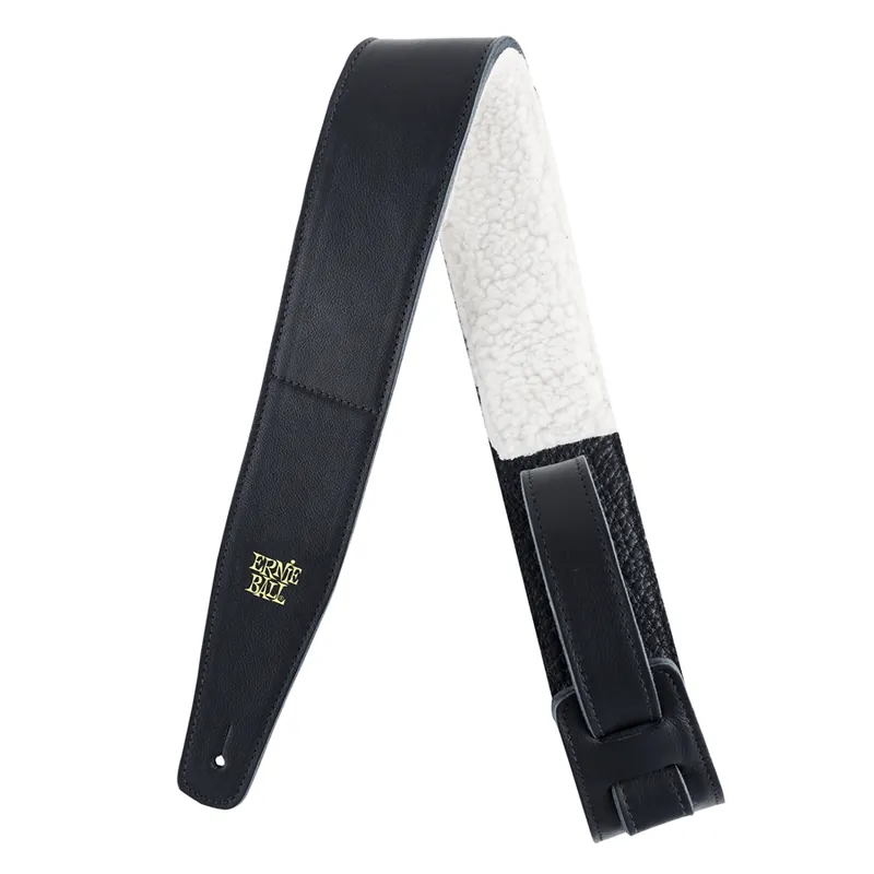A Buon Prezzo Ernie Ball Tracolla Regolabile In Pelle Italiana. Larga 5 Cm Imbottita In Pelliccia - Nera